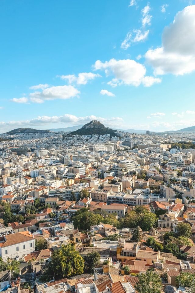 an aerial shot of athens