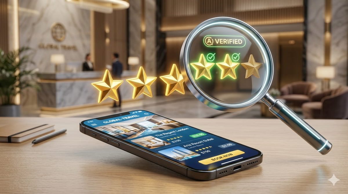 Αστέρια ξενοδοχείων, μεγεθυντικός φακός, κινητό